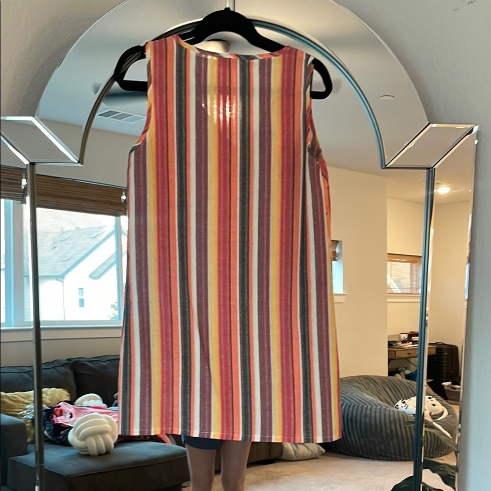 SHEIN Multicolor Striped Button-Down Mini Dress - Picture 2 of 6